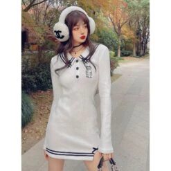 Kawaii Soft Girl Pink Warm Wool Knitted Dress ON109 -EgrilDoll Fashion Outlet Store kawaii soft girl pink warm wool knitted dress on109 641