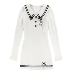 Kawaii Soft Girl Pink Warm Wool Knitted Dress ON109 -EgrilDoll Fashion Outlet Store kawaii soft girl pink warm wool knitted dress on109 white s 265