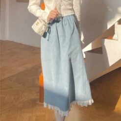 Kawaii White Lace Long Slevee Top Sweet Pants/ Skirt BE410 -EgrilDoll Fashion Outlet Store kawaii white lace long slevee top sweet pants skirt be410 254