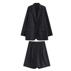 Korean Fashion Black Loose Blazer & Black Shorts TK020 15 Korean Fashion Black Loose Blazer & Black Shorts TK020 -EgrilDoll Fashion Outlet Store korean fashion black loose blazer shorts tk020 331