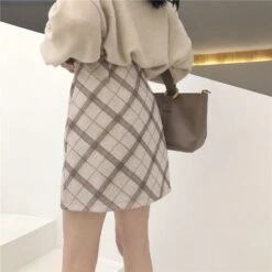 Korean Fashion Chic Sweater Plaid Skirt Set ON261 -EgrilDoll Fashion Outlet Store korean fashion chic sweater plaid skirt set on261 851