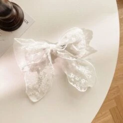 Korean Kawaii Black White Lace Bow Charm Hairpin BE282 -EgrilDoll Fashion Outlet Store korean kawaii black white lace bow charm hairpin be282 553