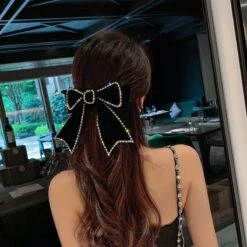 Korean Legant Ribbon Velvet Bow Crystal Hair Clips EG17223 -EgrilDoll Fashion Outlet Store korean legant ribbon velvet bow crystal hair clips eg17223 335