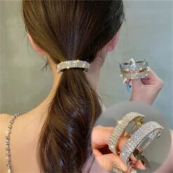 Korean Metal Rhinestone Hair Ponytail Clip BE349