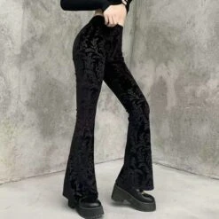 Lace Cross Stretch Thin Flared Wide-leg Pants -EgrilDoll Fashion Outlet Store lace cross stretch thin flared wide leg pants 555