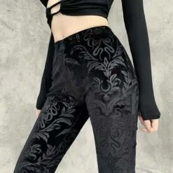 Lace Cross Stretch Thin Flared Wide-leg Pants -EgrilDoll Fashion Outlet Store lace cross stretch thin flared wide leg pants 915