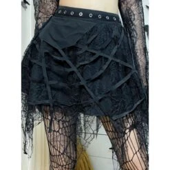 Lace Spiderweb Cool Black Skirt ON72 10 Lace Spiderweb Cool Black Skirt ON72 -EgrilDoll Fashion Outlet Store lace spiderweb cool black skirt on72 318