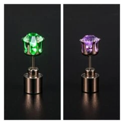 Light Up LED Bling Ear Stud Earrings Flash Zircon Ear Earrings Accessories For Party Christmas Earrings -EgrilDoll Fashion Outlet Store light up led bling ear stud earrings flash zircon accessories for party christmas 1 pair5 642