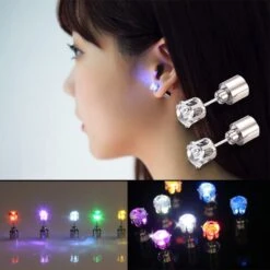 Light Up LED Bling Ear Stud Earrings Flash Zircon Ear Earrings Accessories For Party Christmas Earrings -EgrilDoll Fashion Outlet Store light up led bling ear stud earrings flash zircon accessories for party christmas 937