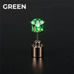 Light Up LED Bling Ear Stud Earrings Flash Zircon Ear Earrings Accessories For Party Christmas Earrings -EgrilDoll Fashion Outlet Store light up led bling ear stud earrings flash zircon accessories for party christmas green 396