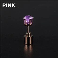 Light Up LED Bling Ear Stud Earrings Flash Zircon Ear Earrings Accessories For Party Christmas Earrings -EgrilDoll Fashion Outlet Store light up led bling ear stud earrings flash zircon accessories for party christmas pink 975
