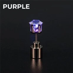 Light Up LED Bling Ear Stud Earrings Flash Zircon Ear Earrings Accessories For Party Christmas Earrings -EgrilDoll Fashion Outlet Store light up led bling ear stud earrings flash zircon accessories for party christmas purple 809