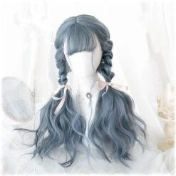 Lolita Blue Gray Wavy Long Curly Wig EG15443 -EgrilDoll Fashion Outlet Store lolita blue gray wavy long curly wig eg15443 wigs 192