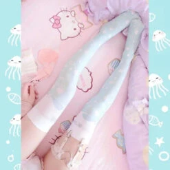 Lolita Cosplay Ocean AcalephCute Harajuku Over-knee Stockings EG15522