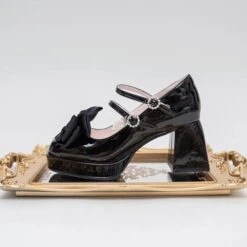 Lolita Pastel Bow Knot Mary Janes Lolita Shoes ON07 -EgrilDoll Fashion Outlet Store lolita pastel bow knot mary janes shoes on07 black 7 5 a pair of bows 34 268