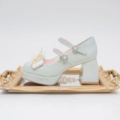 Lolita Pastel Bow Knot Mary Janes Lolita Shoes ON07 -EgrilDoll Fashion Outlet Store lolita pastel bow knot mary janes shoes on07 light green 7 5 a pair of bows 34 645