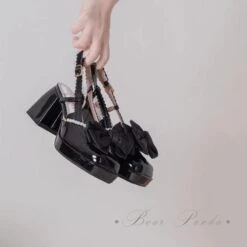 Lolita Pastel Bow Knot Mary Janes Lolita Shoes Sandals ON06 -EgrilDoll Fashion Outlet Store lolita pastel bow knot mary janes shoes sandals on06 black 7 5 a pair of bowknot half 418