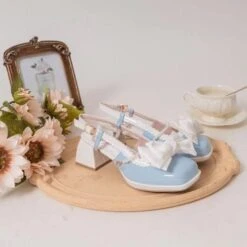 Lolita Pastel Bow Knot Mary Janes Lolita Shoes Sandals ON06 -EgrilDoll Fashion Outlet Store lolita pastel bow knot mary janes shoes sandals on06 white and blue 5 a pair of bowknot 360