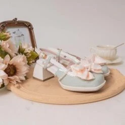 Lolita Pastel Bow Knot Mary Janes Lolita Shoes Sandals ON06 -EgrilDoll Fashion Outlet Store lolita pastel bow knot mary janes shoes sandals on06 white and green 5 a pair of bowknot 875
