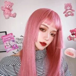 Lolita Pink Princess Cut Long Straight Wig EE0788 -EgrilDoll Fashion Outlet Store lolita pink princess cut long straight wig ee0788 160