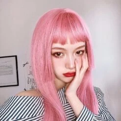 Lolita Pink Princess Cut Long Straight Wig EE0788 -EgrilDoll Fashion Outlet Store lolita pink princess cut long straight wig ee0788 971