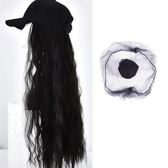 Long Wavy Baseball Cap Adjustable Curly Wig BE298 6 Long Wavy Baseball Cap Adjustable Curly Wig BE298 - Image 6