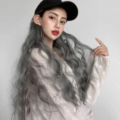 Long Wavy Baseball Cap Adjustable Curly Wig BE298