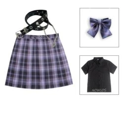 Long/Short Sleeve High Waist Plaid Pleated Skirts JK School Uniform SS0810 19 Long/Short Sleeve High Waist Plaid Pleated Skirts JK School Uniform SS0810 -EgrilDoll Fashion Outlet Store longshort sleeve high waist plaid pleated skirts jk school uniform ss0810 136