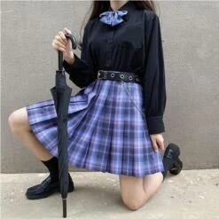 Long/Short Sleeve High Waist Plaid Pleated Skirts JK School Uniform SS0810 15 Long/Short Sleeve High Waist Plaid Pleated Skirts JK School Uniform SS0810 -EgrilDoll Fashion Outlet Store longshort sleeve high waist plaid pleated skirts jk school uniform ss0810 179