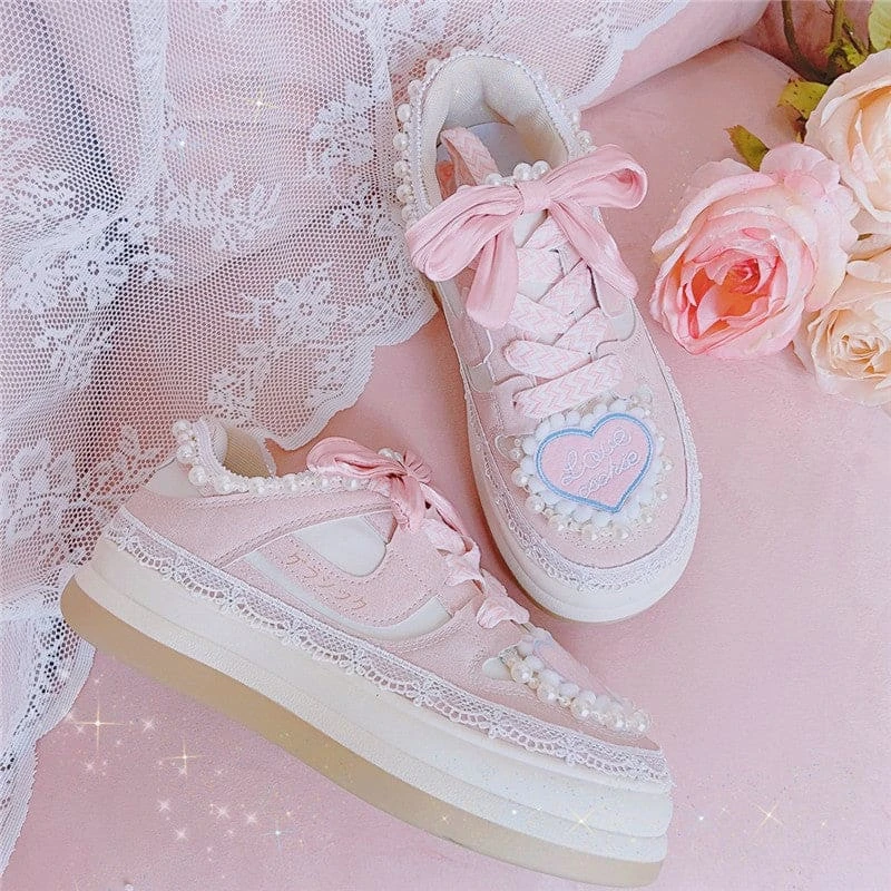 LOVE Cookie Kawaii Pastel Sneaker Shoes ON527 3 LOVE Cookie Kawaii Pastel Sneaker Shoes ON527 - Image 3