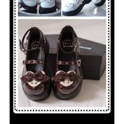 Lovely Bows And Hearts Kawaii Lolita Shoes ON269 -EgrilDoll Fashion Outlet Store lovely bows and hearts kawaii lolita shoes on269 dark brown 34 340