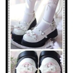 Lovely Bows And Hearts Kawaii Lolita Shoes ON269 -EgrilDoll Fashion Outlet Store lovely bows and hearts kawaii lolita shoes on269 white 34 518