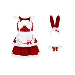 Lovely Hollow Heart Bunny Christmas Maid Dress PE119 -EgrilDoll Fashion Outlet Store lovely hollow heart bunny christmas maid dress pe119 127