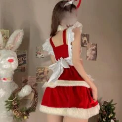 Lovely Hollow Heart Bunny Christmas Maid Dress PE119 -EgrilDoll Fashion Outlet Store lovely hollow heart bunny christmas maid dress pe119 990