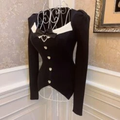 Lovely Princes Top Black With Hearts Deails ON467 -EgrilDoll Fashion Outlet Store lovely princes top black with hearts deails on467 one size 166