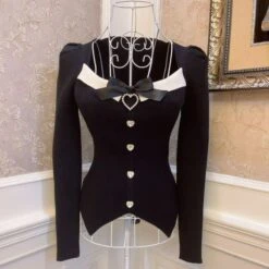 Lovely Princes Top Black With Hearts Deails ON467