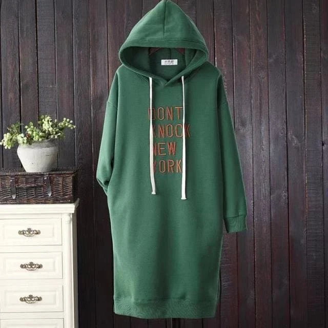 M-2XL Plus Size Thicken Long Sleeve Warm Long Hoodie BE387 2 M-2XL Plus Size Thicken Long Sleeve Warm Long Hoodie BE387 - Image 2