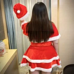 M-3XL Plus Size Kawaii Christmas Santa Dress Costume Set EG16845 -EgrilDoll Fashion Outlet Store m 3xl plus size kawaii christmas santa dress costume set eg16845 203