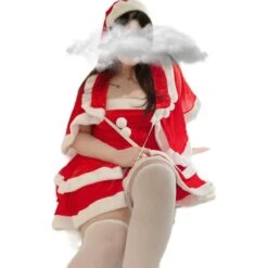 M-3XL Plus Size Kawaii Christmas Santa Dress Costume Set EG16845 -EgrilDoll Fashion Outlet Store m 3xl plus size kawaii christmas santa dress costume set eg16845 886