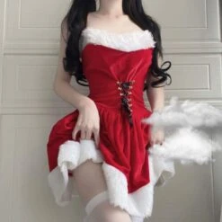 M-XL Kawaii Red Christmas Santa Dress And Cape EG16883 -EgrilDoll Fashion Outlet Store m xl kawaii red christmas santa dress and cape eg16883 464