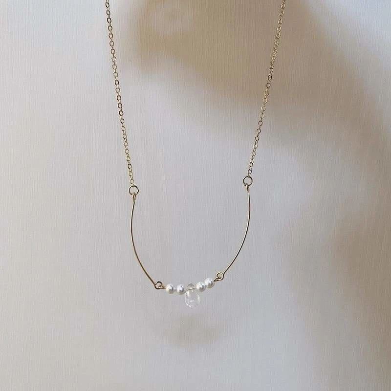 Minimalist Crystal Water Drop Pendant Necklace SP15650 1 Minimalist Crystal Water Drop Pendant Necklace SP15650