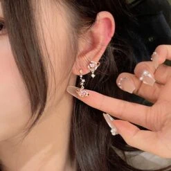 Moon And Hearts Magical Girl Earrings ON471 -EgrilDoll Fashion Outlet Store moon and hearts magical girl earrings on471 a pair 363