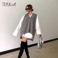 Mortuary Collection - Split Vest Sweater Dress -EgrilDoll Fashion Outlet Store mortuary collection split vest sweater dress 930