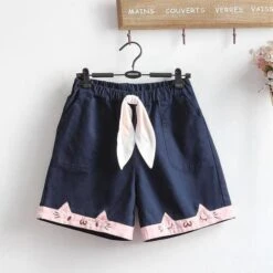 Navy Blue Mori Girl Kawaii Kitten Shorts EG15769 -EgrilDoll Fashion Outlet Store navy blue mori girl kawaii kitten shorts eg15769 779