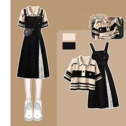 Ollie Sweet Overalls Set ON298 -EgrilDoll Fashion Outlet Store ollie sweet overalls set on298 contrast color knitwear s 764