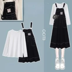 Ollie Sweet Overalls Set ON298 -EgrilDoll Fashion Outlet Store ollie sweet overalls set on298 white long sleeve t shirt s 751