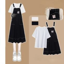 Ollie Sweet Overalls Set ON298 -EgrilDoll Fashion Outlet Store ollie sweet overalls set on298 white t shirt s 268