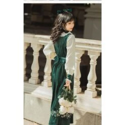 Palace Style Elegant Retro Cute Ruffled Stand-up Collar Green Dress BE439 -EgrilDoll Fashion Outlet Store palace style elegant retro cute ruffled stand up collar green dress be439 340