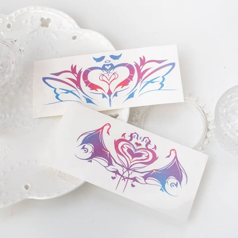 Pastel Rainbow Soft Wings Harts Womb Tattoo ON329 1 Pastel Rainbow Soft Wings Harts Womb Tattoo ON329