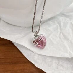 Pink Crystal Heart Necklace -EgrilDoll Fashion Outlet Store pink crystal heart necklace 102